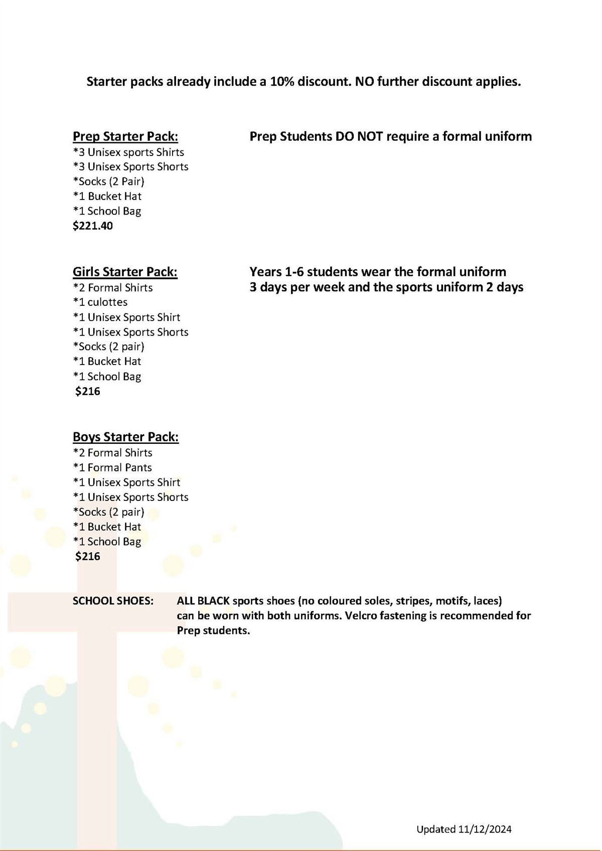 Uniform Price List Page 2